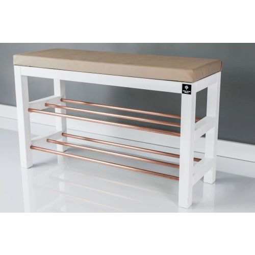 Regał Szafka Na Biały Z Siedziskiem Kolory Drewno Lite RBS-27 Rozmiary od 50 cm do 120 cm