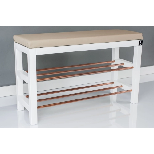 Regał Szafka Na Biały Z Siedziskiem Kolory Drewno Lite RBS-27 Rozmiary od 50 cm do 120 cm