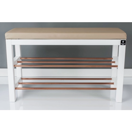 Regał Szafka Na Biały Z Siedziskiem Kolory Drewno Lite RBS-27 Rozmiary od 50 cm do 120 cm