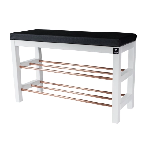 Regał Szafka Na Biały Z Siedziskiem Kolory Drewno Lite RBS-27 Rozmiary od 50 cm do 120 cm