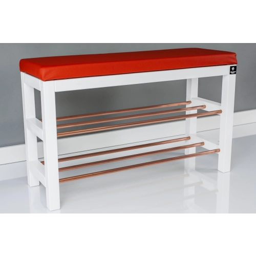 Regał Szafka Na Biały Z Siedziskiem Kolory Drewno Lite RBS-27 Rozmiary od 50 cm do 120 cm