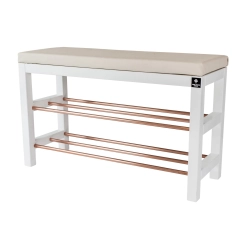 Regał Szafka Na Biały Z Siedziskiem Kolory Drewno Lite RBS-27 Rozmiary od 50 cm do 120 cm