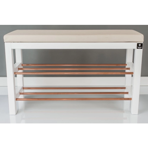 Regał Szafka Na Biały Z Siedziskiem Kolory Drewno Lite RBS-27 Rozmiary od 50 cm do 120 cm