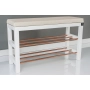 Regał Szafka Na Biały Z Siedziskiem Kolory Drewno Lite RBS-27 Rozmiary od 50 cm do 120 cm