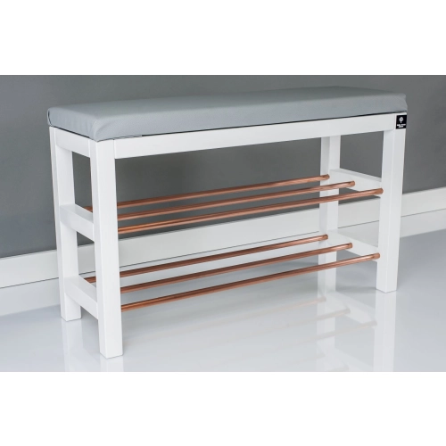 Regał Szafka Na Biały Z Siedziskiem Kolory Drewno Lite RBS-27 Rozmiary od 50 cm do 120 cm