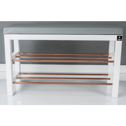 Regał Szafka Na Biały Z Siedziskiem Kolory Drewno Lite RBS-27 Rozmiary od 50 cm do 120 cm