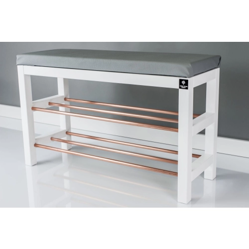 Regał Szafka Na Biały Z Siedziskiem Kolory Drewno Lite RBS-27 Rozmiary od 50 cm do 120 cm