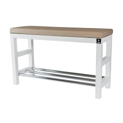 Regał Szafka Na Buty Biały Z Siedziskiem Kolory Drewno Lite RBS-15 Rozmiary od 50 cm do 120 cm