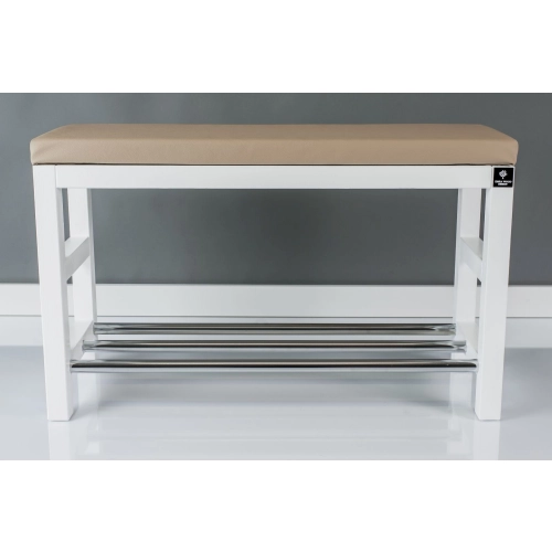 Regał Szafka Na Buty Biały Z Siedziskiem Kolory Drewno Lite RBS-15 Rozmiary od 50 cm do 120 cm