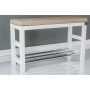 Regał Szafka Na Buty Biały Z Siedziskiem Kolory Drewno Lite RBS-15 Rozmiary od 50 cm do 120 cm