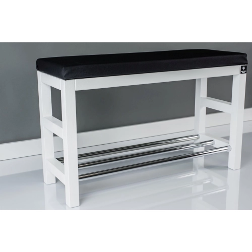 Regał Szafka Na Buty Biały Z Siedziskiem Kolory Drewno Lite RBS-15 Rozmiary od 50 cm do 120 cm