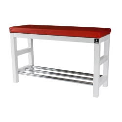 Regał Szafka Na Buty Biały Z Siedziskiem Kolory Drewno Lite RBS-15 Rozmiary od 50 cm do 120 cm