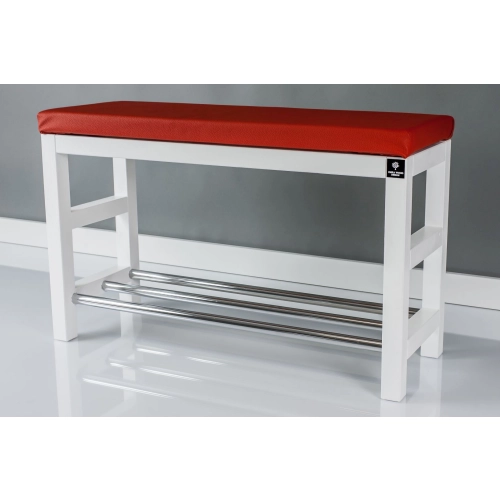 Regał Szafka Na Buty Biały Z Siedziskiem Kolory Drewno Lite RBS-15 Rozmiary od 50 cm do 120 cm