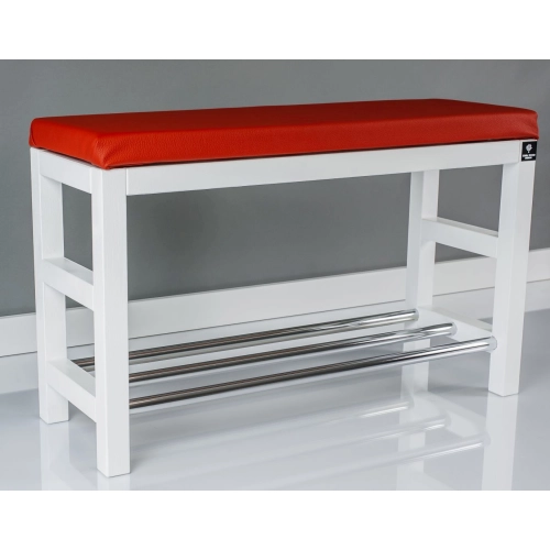 Regał Szafka Na Buty Biały Z Siedziskiem Kolory Drewno Lite RBS-15 Rozmiary od 50 cm do 120 cm