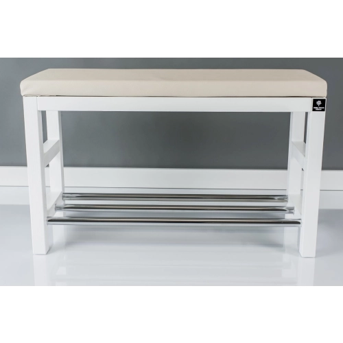 Regał Szafka Na Buty Biały Z Siedziskiem Kolory Drewno Lite RBS-15 Rozmiary od 50 cm do 120 cm