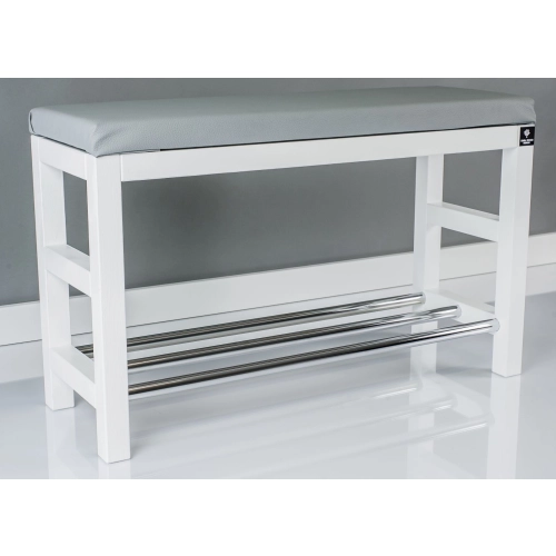 Regał Szafka Na Buty Biały Z Siedziskiem Kolory Drewno Lite RBS-15 Rozmiary od 50 cm do 120 cm