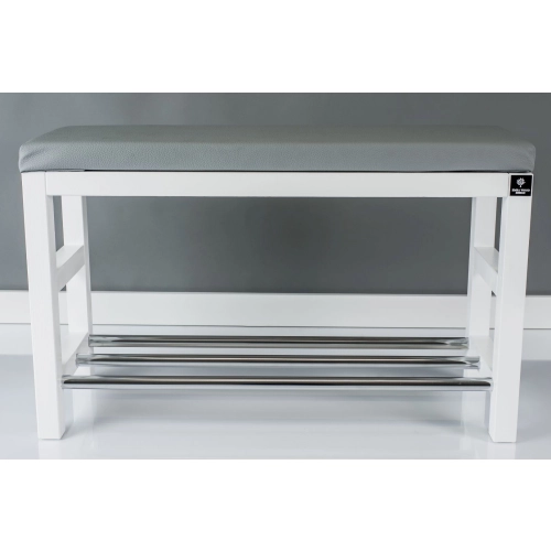 Regał Szafka Na Buty Biały Z Siedziskiem Kolory Drewno Lite RBS-15 Rozmiary od 50 cm do 120 cm