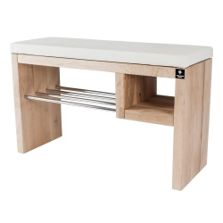 Regał Szafka Na Buty Naturalny Z Siedziskiem Kolory Drewno Lite RBS-20 Rozmiary od 50 cm  do 120 cm