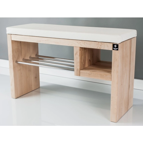 Regał Szafka Na Buty Naturalny Z Siedziskiem Kolory Drewno Lite RBS-20 Rozmiary od 50 cm  do 120 cm