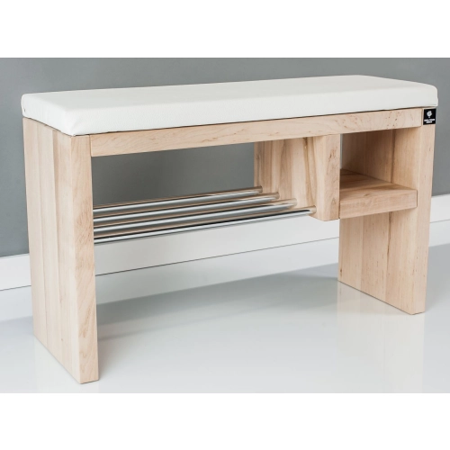 Regał Szafka Na Buty Naturalny Z Siedziskiem Kolory Drewno Lite RBS-20 Rozmiary od 50 cm  do 120 cm