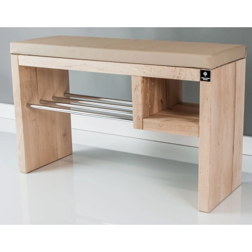 Regał Szafka Na Buty Naturalny Z Siedziskiem Kolory Drewno Lite RBS-20 Rozmiary od 50 cm  do 120 cm