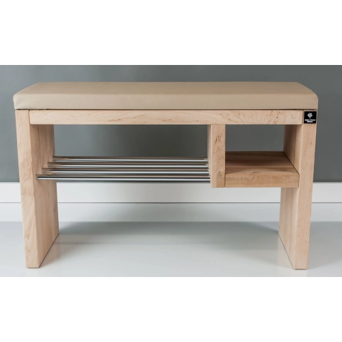Regał Szafka Na Buty Naturalny Z Siedziskiem Kolory Drewno Lite RBS-20 Rozmiary od 50 cm  do 120 cm