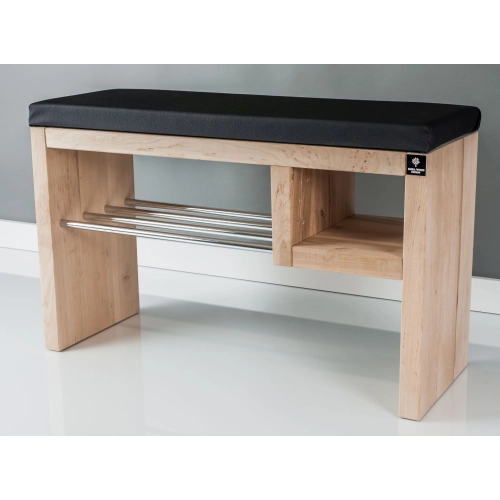 Regał Szafka Na Buty Naturalny Z Siedziskiem Kolory Drewno Lite RBS-20 Rozmiary od 50 cm  do 120 cm