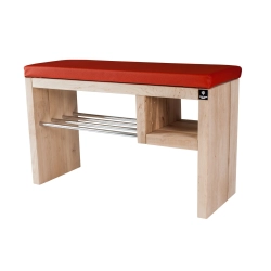 Regał Szafka Na Buty Naturalny Z Siedziskiem Kolory Drewno Lite RBS-20 Rozmiary od 50 cm  do 120 cm