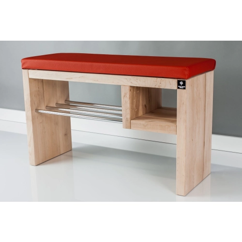 Regał Szafka Na Buty Naturalny Z Siedziskiem Kolory Drewno Lite RBS-20 Rozmiary od 50 cm  do 120 cm