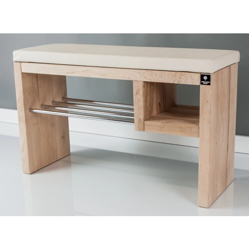 Regał Szafka Na Buty Naturalny Z Siedziskiem Kolory Drewno Lite RBS-20 Rozmiary od 50 cm  do 120 cm