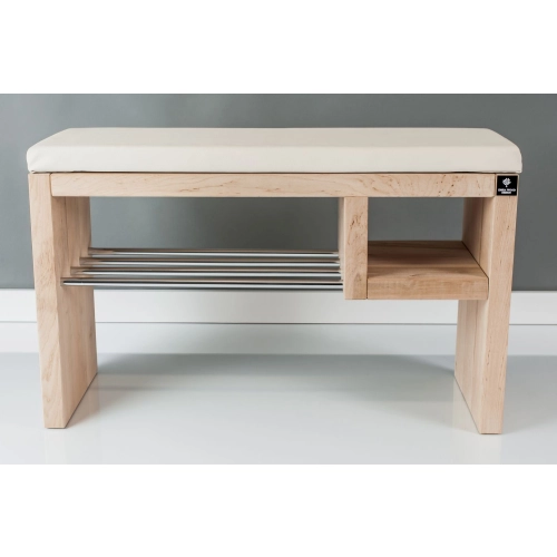 Regał Szafka Na Buty Naturalny Z Siedziskiem Kolory Drewno Lite RBS-20 Rozmiary od 50 cm  do 120 cm