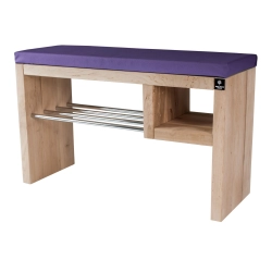 Regał Szafka Na Buty Naturalny Z Siedziskiem Kolory Drewno Lite RBS-20 Rozmiary od 50 cm  do 120 cm