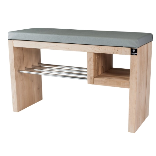 Regał Szafka Na Buty Naturalny Z Siedziskiem Kolory Drewno Lite RBS-20 Rozmiary od 50 cm  do 120 cm