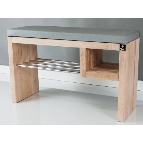 Regał Szafka Na Buty Naturalny Z Siedziskiem Kolory Drewno Lite RBS-20 Rozmiary od 50 cm  do 120 cm