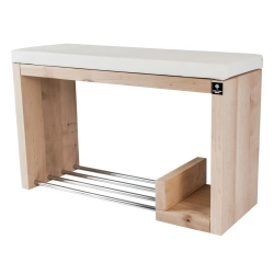 Regał Szafka Na Buty Naturalny Z Siedziskiem Kolory Drewno Lite RBS-21 Rozmiary od 50 cm do 120 cm