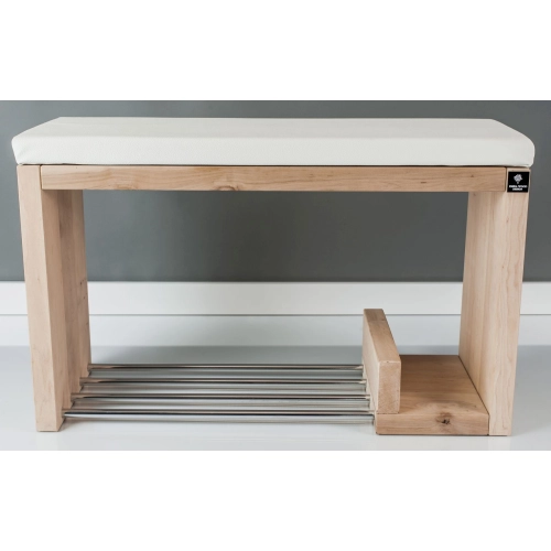 Regał Szafka Na Buty Naturalny Z Siedziskiem Kolory Drewno Lite RBS-21 Rozmiary od 50 cm do 120 cm