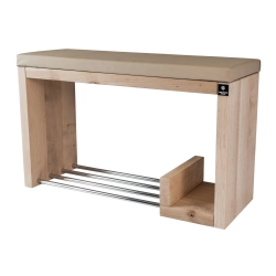 Regał Szafka Na Buty Naturalny Z Siedziskiem Kolory Drewno Lite RBS-21 Rozmiary od 50 cm do 120 cm