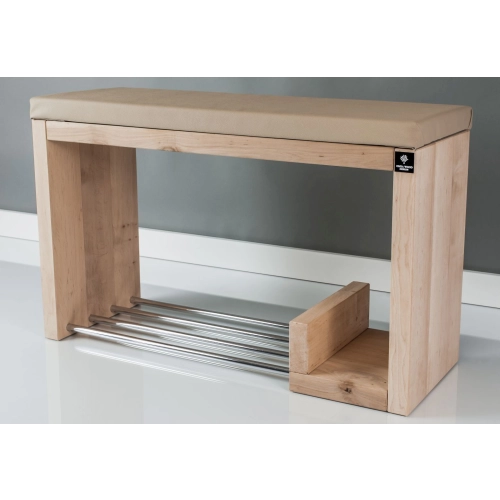 Regał Szafka Na Buty Naturalny Z Siedziskiem Kolory Drewno Lite RBS-21 Rozmiary od 50 cm do 120 cm