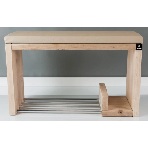 Regał Szafka Na Buty Naturalny Z Siedziskiem Kolory Drewno Lite RBS-21 Rozmiary od 50 cm do 120 cm