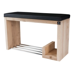 Regał Szafka Na Buty Naturalny Z Siedziskiem Kolory Drewno Lite RBS-21 Rozmiary od 50 cm do 120 cm