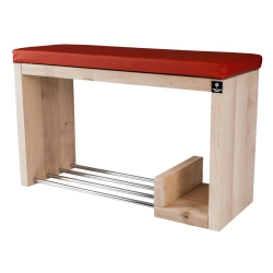 Regał Szafka Na Buty Naturalny Z Siedziskiem Kolory Drewno Lite RBS-21 Rozmiary od 50 cm do 120 cm