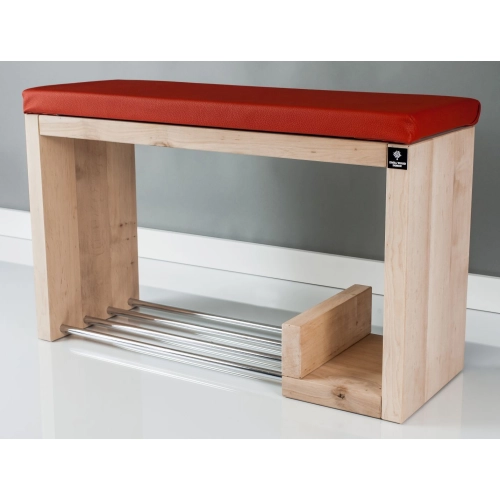 Regał Szafka Na Buty Naturalny Z Siedziskiem Kolory Drewno Lite RBS-21 Rozmiary od 50 cm do 120 cm