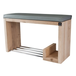 Regał Szafka Na Buty Naturalny Z Siedziskiem Kolory Drewno Lite RBS-21 Rozmiary od 50 cm do 120 cm