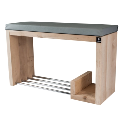 Regał Szafka Na Buty Naturalny Z Siedziskiem Kolory Drewno Lite RBS-21 Rozmiary od 50 cm do 120 cm