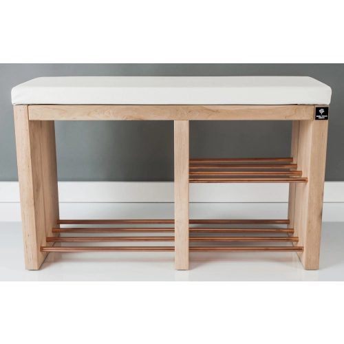 Regał Szafka Na Buty Naturalny Z Siedziskiem Kolory Drewno Lite RBS-22 Rozmiary od 50 cm do 120 cm
