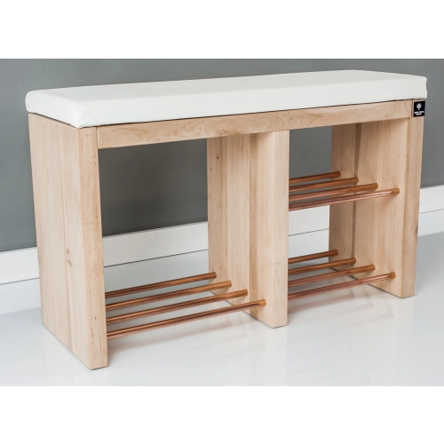 Regał Szafka Na Buty Naturalny Z Siedziskiem Kolory Drewno Lite RBS-22 Rozmiary od 50 cm do 120 cm