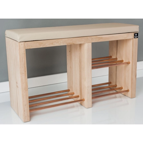 Regał Szafka Na Buty Naturalny Z Siedziskiem Kolory Drewno Lite RBS-22 Rozmiary od 50 cm do 120 cm