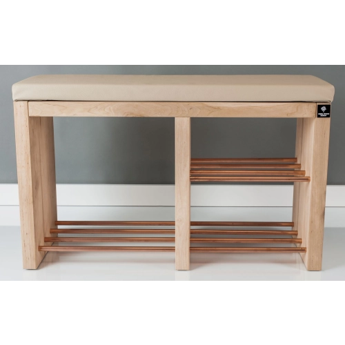 Regał Szafka Na Buty Naturalny Z Siedziskiem Kolory Drewno Lite RBS-22 Rozmiary od 50 cm do 120 cm