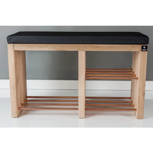 Regał Szafka Na Buty Naturalny Z Siedziskiem Kolory Drewno Lite RBS-22 Rozmiary od 50 cm do 120 cm