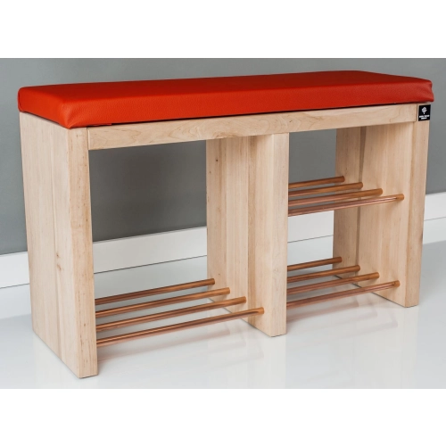 Regał Szafka Na Buty Naturalny Z Siedziskiem Kolory Drewno Lite RBS-22 Rozmiary od 50 cm do 120 cm